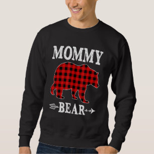 Mommy Bear Christmas Pajama Red Plaid Buffalo Fami Sweatshirt