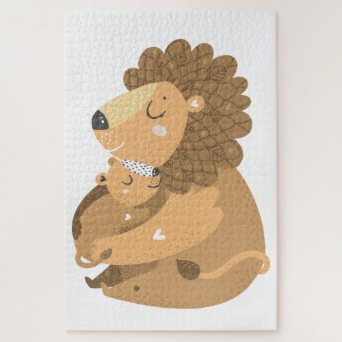 Mommy bear cuddling baby bear jigsaw puzzle