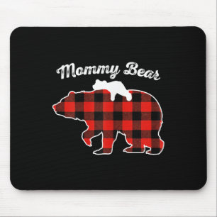 Mommy Bear Flannel Red Plaid Pajama Family Matchin Mouse Pad