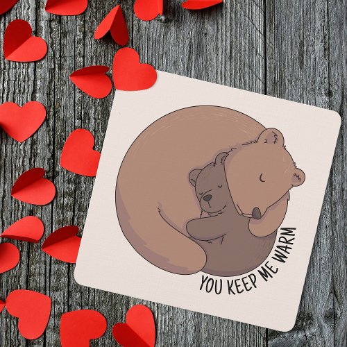 Mommy Bear Hugging Baby Bear Cub Mothers Day Note Card