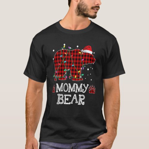 Mommy Bear Red Buffalo Plaid Mommy Bear Pajama T_Shirt