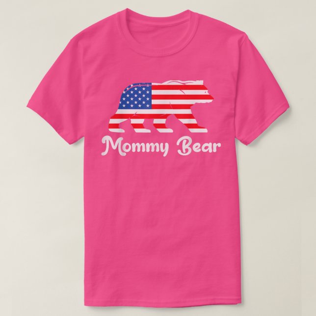 mommy bear shirt, mommy 4th of july tshirt, bear f T-Shirt (Design Front)