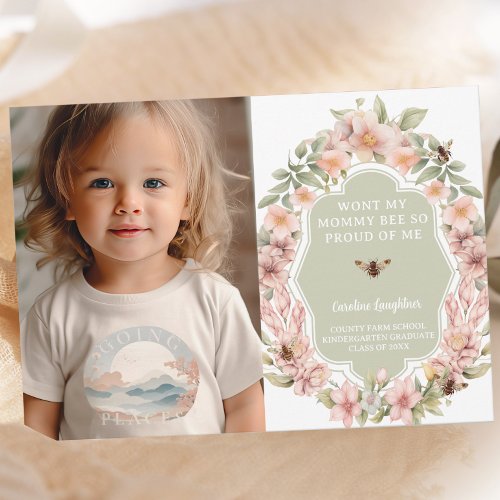 Mommy Bee Proud Kinder Graduation Announcement