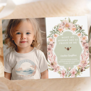 Mommy Bee Proud Kinder Graduation Announcement