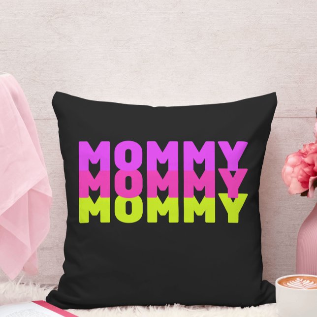 Mommy Black Throw Pillow (Creator Uploaded)