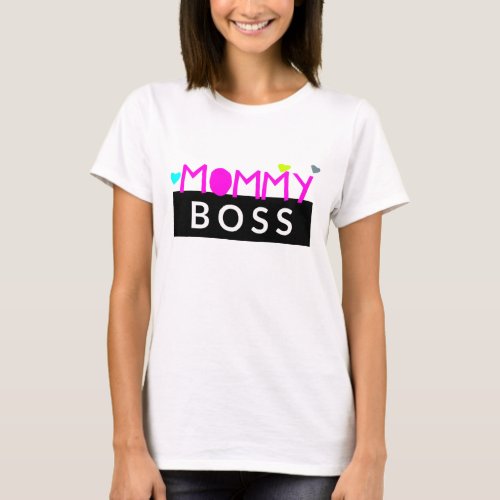 Mommy Boss Purple Typography T_Shirt