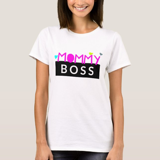 Mommy Boss Purple Typography T-Shirt (Front)