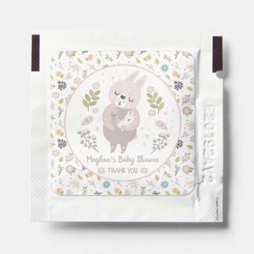 Mommy Bunny and Babies Baby Shower Favor Hand Sanitizer Packet