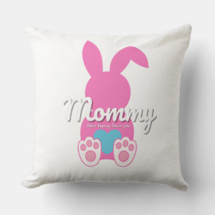 Mommy Bunny Throw Pillow – Easter Gift for Mom
