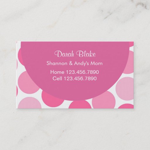 Customizable Mommy Business Cards