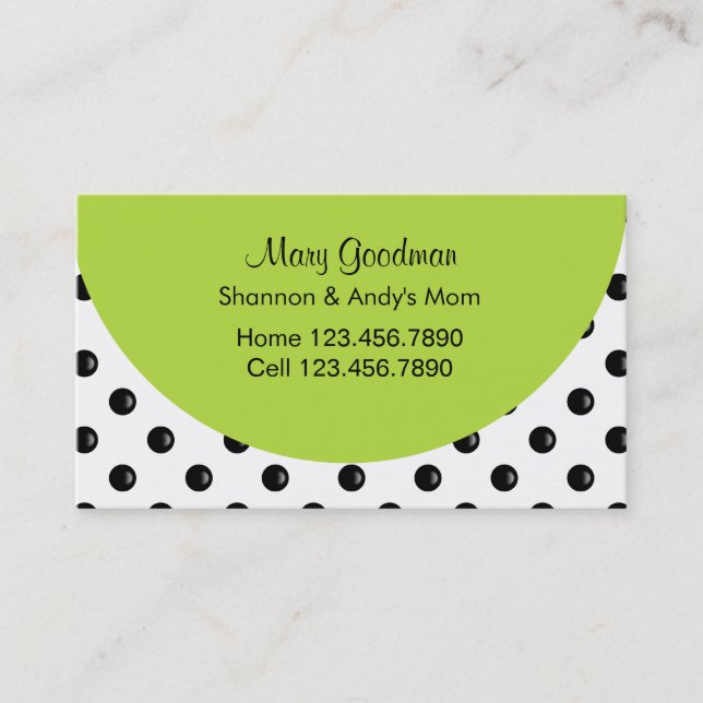 Mommy Business Cards (Front)