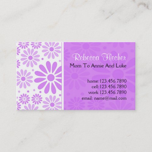 Mommy  Business Cards - Lavender Flowers