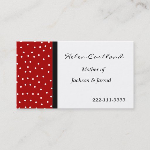 Customizable Mommy Calling Card Business Card Template