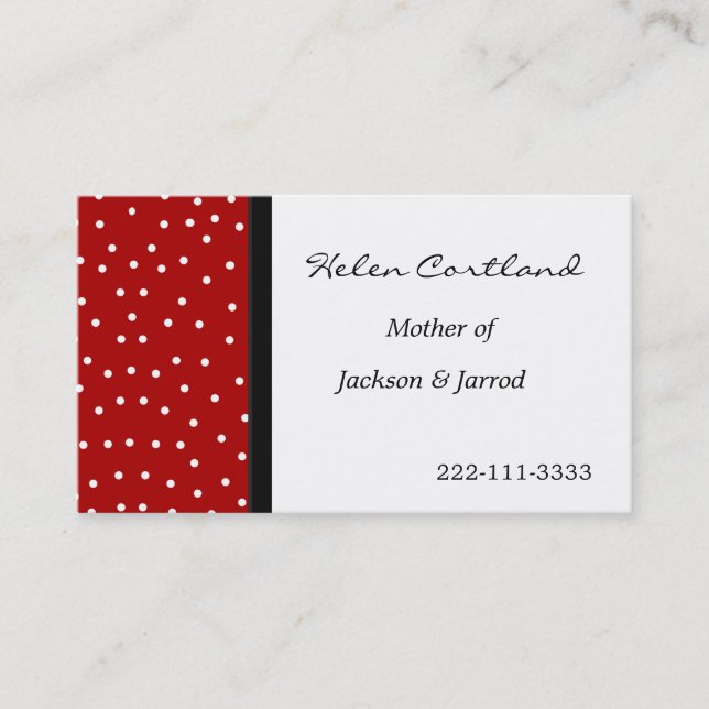 Mommy Calling Card (Front)