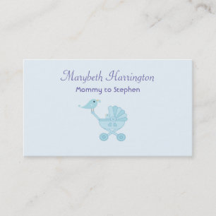 Mommy Calling Card Baby Blue Birds