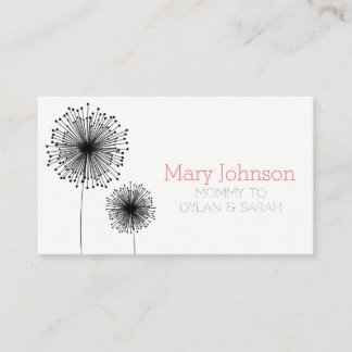 mommy calling card floral flower modern simple