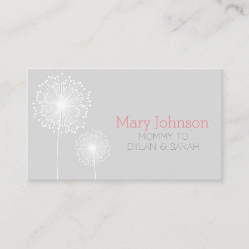 mommy calling card floral flower modern simple