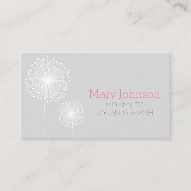 mommy calling card floral flower modern simple (Front)