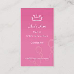 Mommy Calling Card - Pink Crown Profile Card
