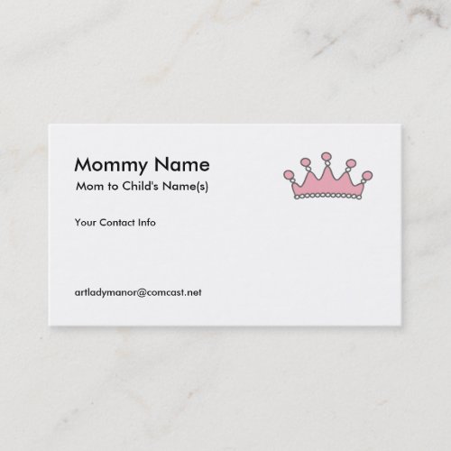Mommy Calling Card _ Pink Tiara