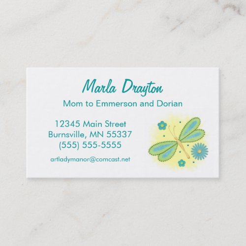 Mommy Calling Card - spring butterfly and flowers Business Cards
