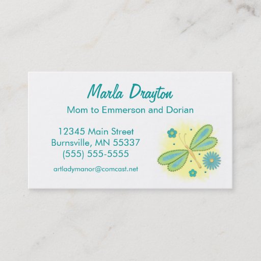 Customizable Mommy Calling Card - spring butterfly and flowers Business Cards
