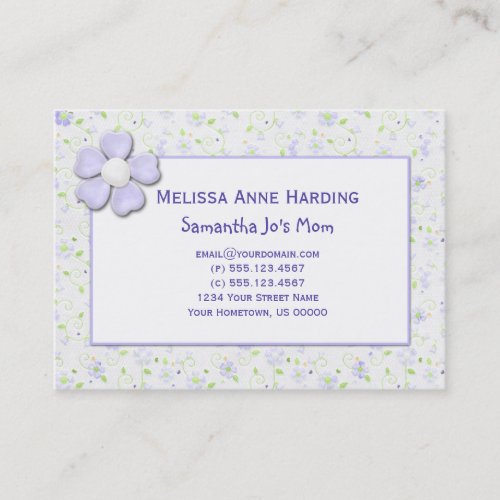Mommy Calling Cards Tiny Purple Flowers Business Card