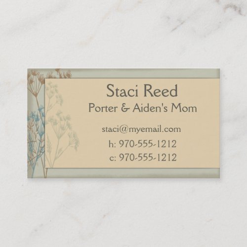 Mommy Card - Fennel Sage Business Card Template