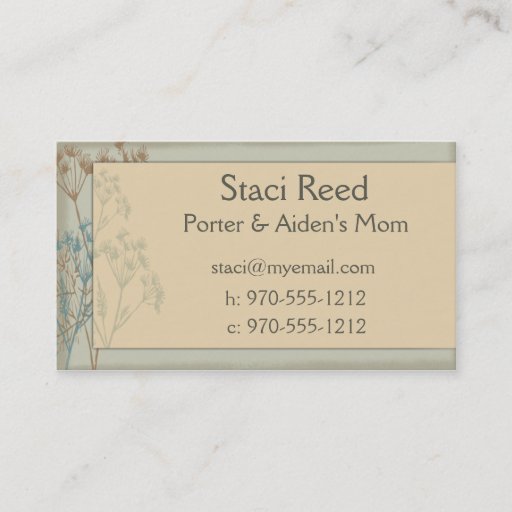 Customizable Mommy Card - Fennel Sage Business Card Template