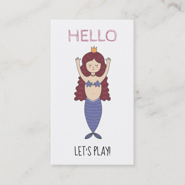 *~* Mommy Card - HELLO Play Date Card Mermaid (Front)