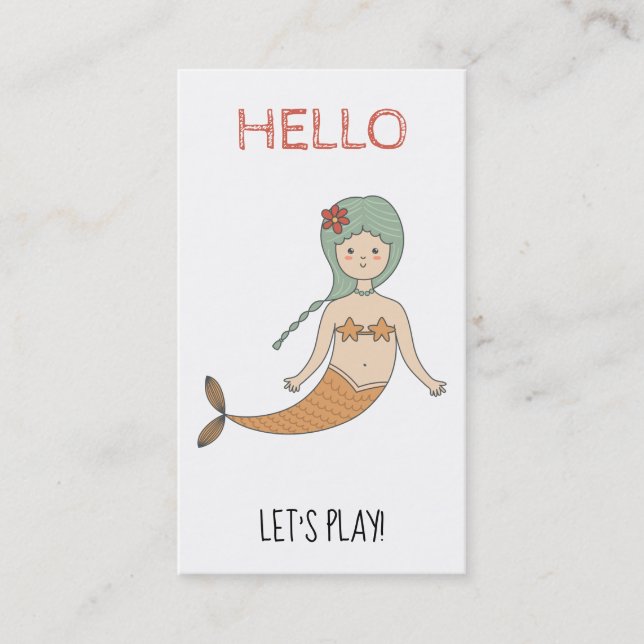 *~* Mommy Card - Play Date Card HELLO Mermaid (Front)