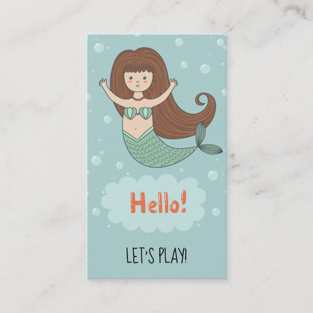 *~* Mommy Card - Play Date Card Mermaid Starfish (Front)