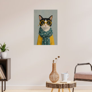 Mommy cat looking poster