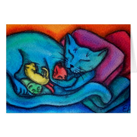 Mommy Cat Loves Her Kittens (Front Horizontal)