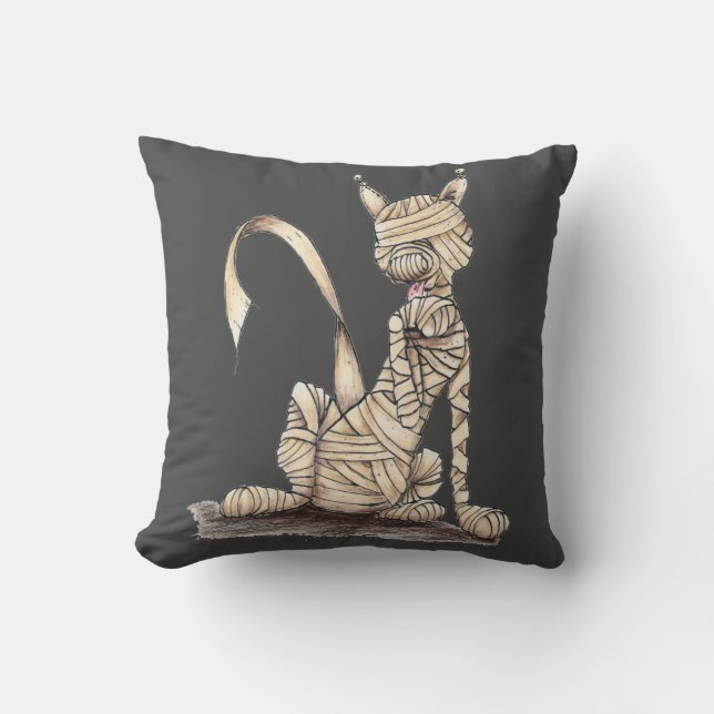 Mommy Cat Throw Pillow (Front)