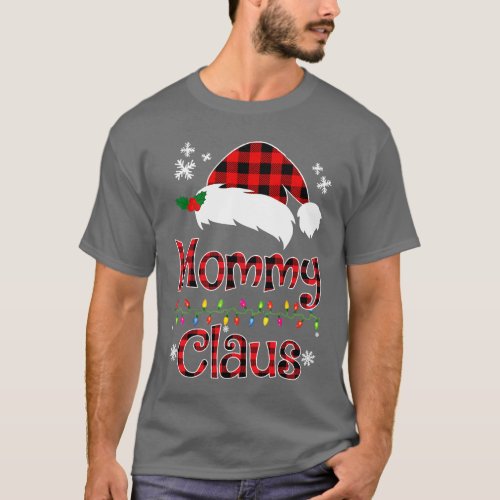 Mommy Christmas Santa Claus Red plaid  Mommy Claus T_Shirt