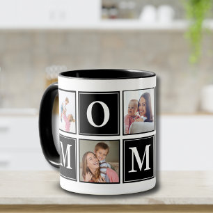 Mommy Collage Script 5 Photos for Mom Mug