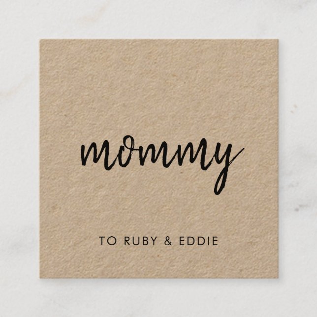 Mommy Contact Card | Kraft Rustic Mom Calling Card (Front)