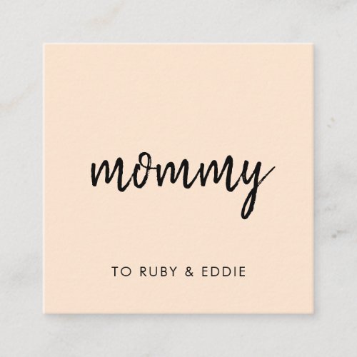 Mommy Contact Card  Modern Peach Mom Calling Card