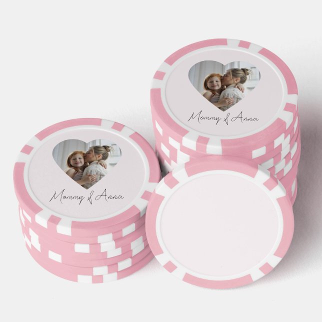 Mommy Custom Name & Photo Poker Chip (Stack)