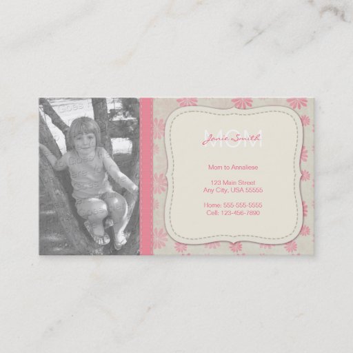 Customizable Mommy Custom Photo Calling Card Business Card