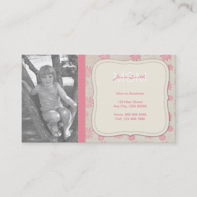 Mommy Custom Photo Calling Card (Front)