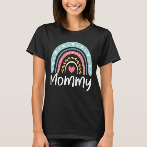 Mommy Cute Mom Family Matching Rainbow T_Shirt