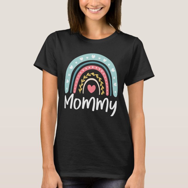 Mommy Cute Mom Family Matching Rainbow T-Shirt (Front)