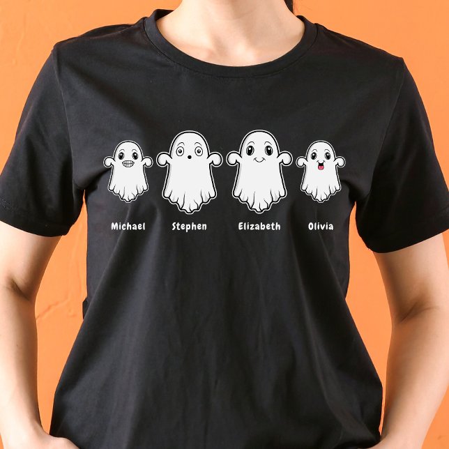 Mommy Daddy and Two Kids 4 Person Ghost Family T-Shirt (Disclaimer: This image is a digital mockup.)