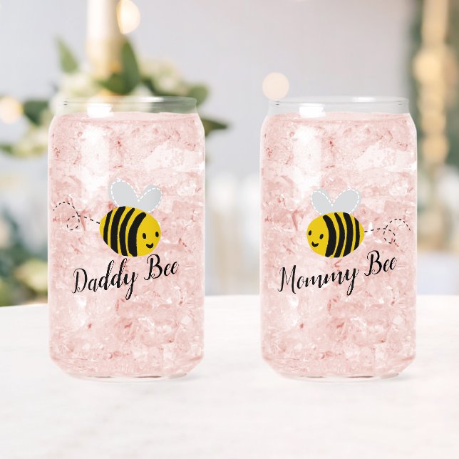 Mommy & Daddy Bee | New Parents Can Glass (Insitu (Wedding))