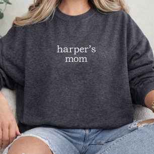 Mommy Daddy Custom elegant script pregnancy reveal Embroidered Sweatshirt