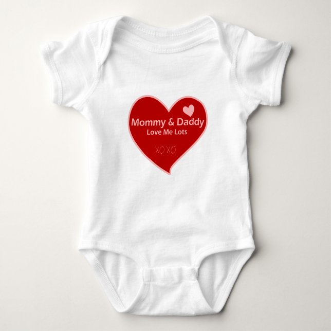 Mommy & Daddy Love Me Lots Baby Bodysuit (Front)