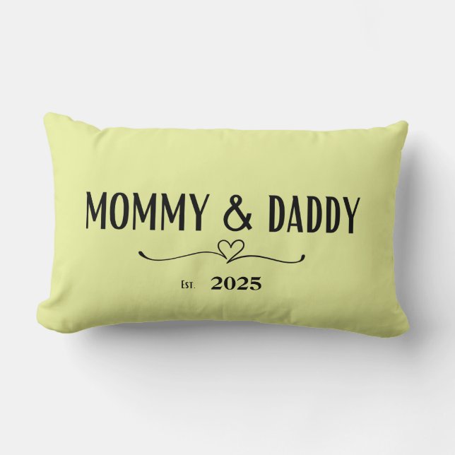 Mommy & Daddy - New Parent Keepsake Décor Lumbar Pillow (Front)