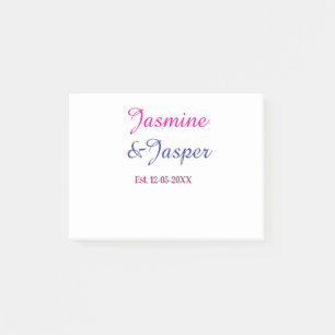 Mommy & Daddy new parents couple name est. year Post-it Notes